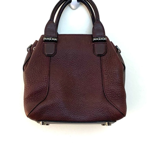 MACKAGE Maroon Pebbled Leather Satchel Bag - Picture 4 of 10